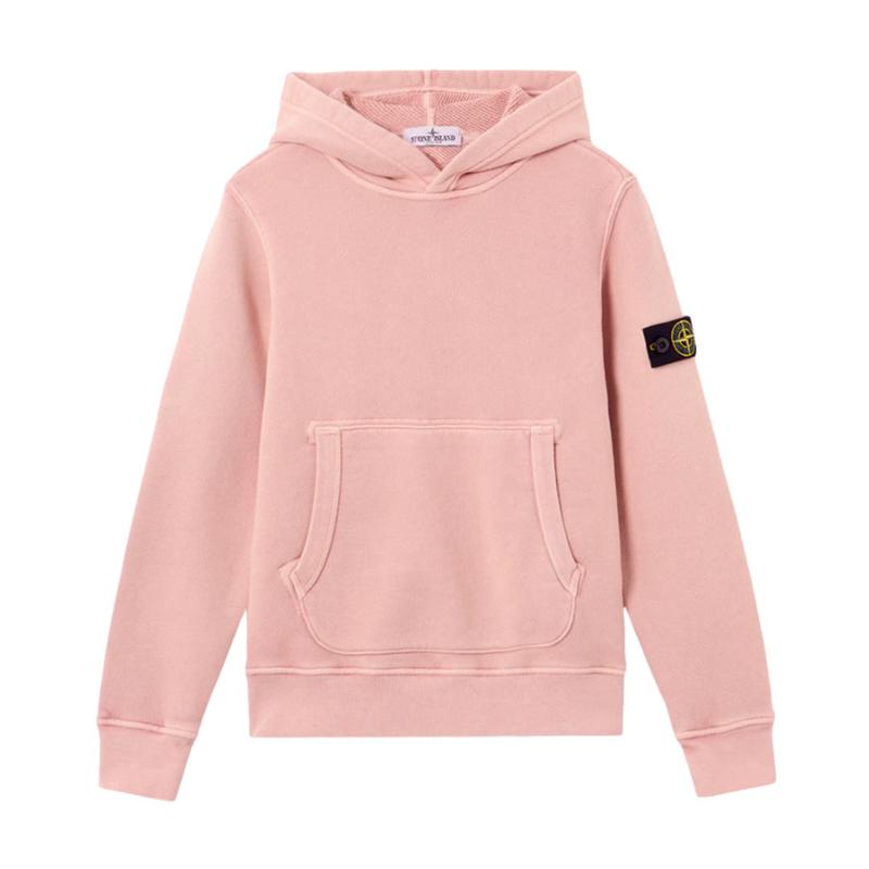STONE ISLAND JUNIOR - Sweat à capuche rose 