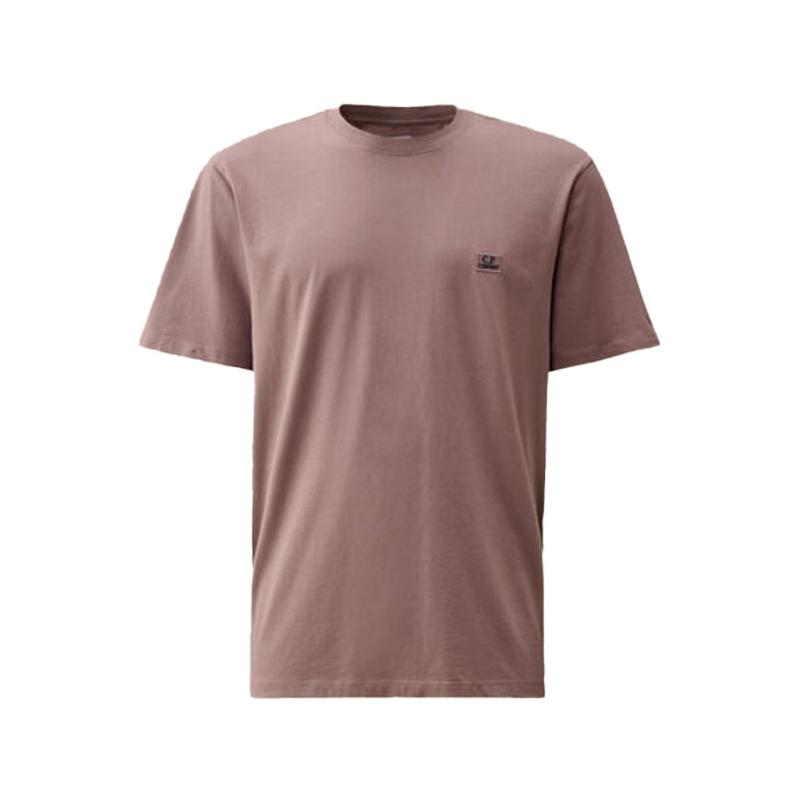 CP COMPANY UNDERSIXTEEN - Tee shirt logo patch poudre  - SOLDES