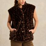 LABDIP - Gilet Bianca en fausse fourrure léopard 