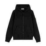 STONE ISLAND JUNIOR - Cardigan zippé noir -  SOLDES