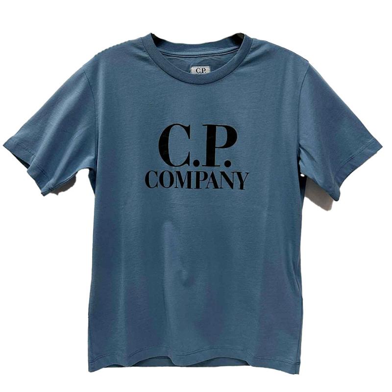 CP COMPANY UNDERSIXTEEN - Tee shirt bleu avec logo