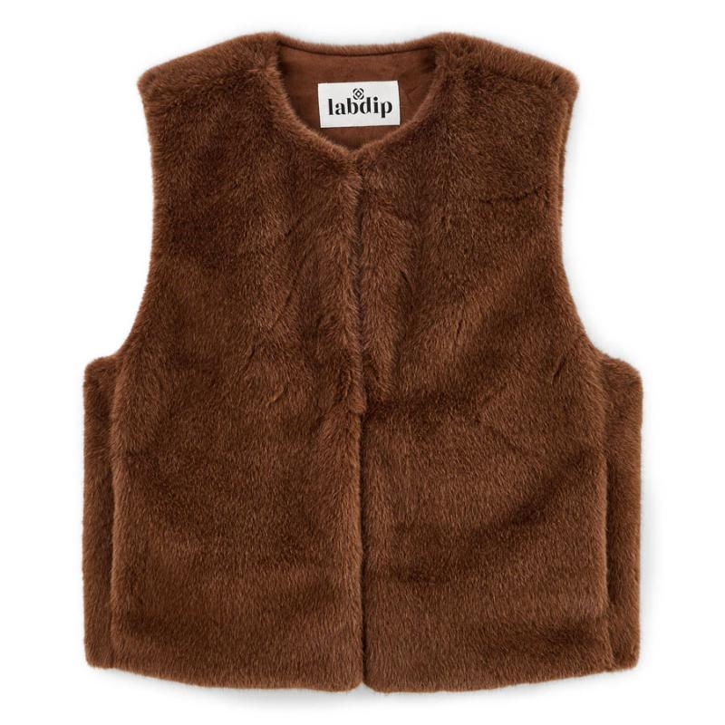 LABDIP - Veste mink Baci en fausse fourrure coffee