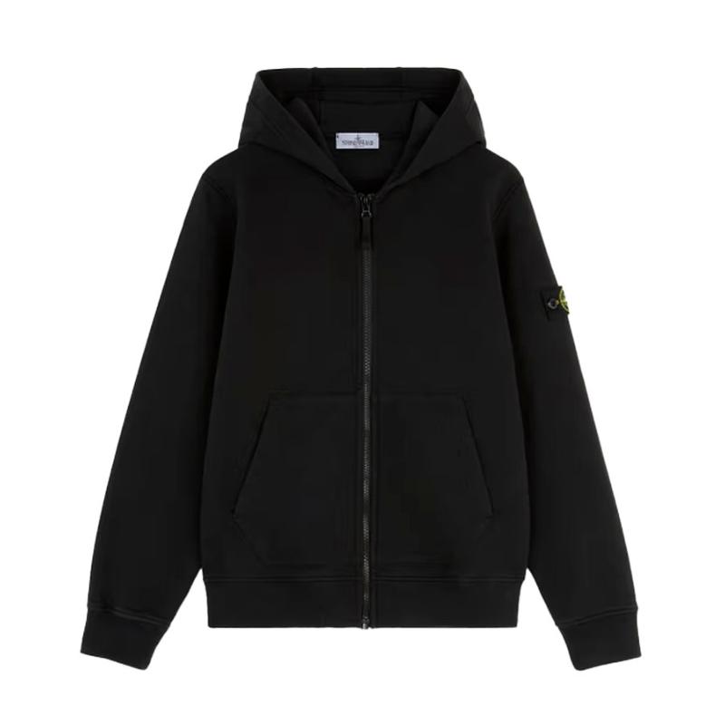 STONE ISLAND JUNIOR - Cardigan zippé noir -  SOLDES