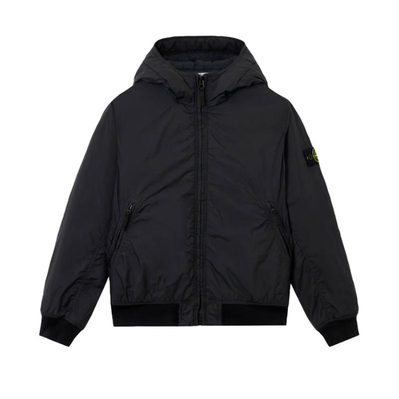 STONE ISLAND JUNIOR - Blouson déperlant noir