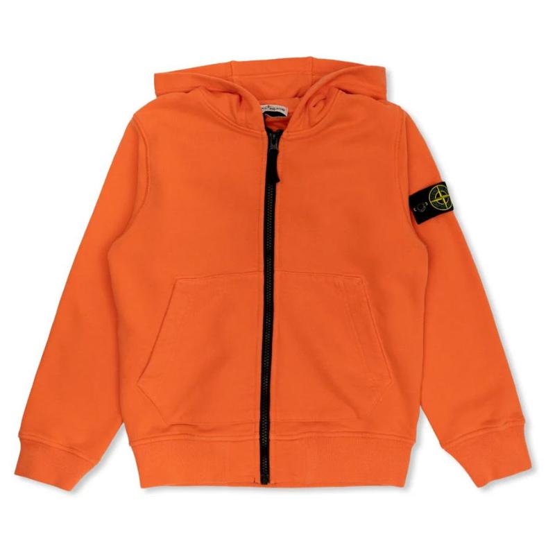 STONE ISLAND JUNIOR - Cardigan zippé orange