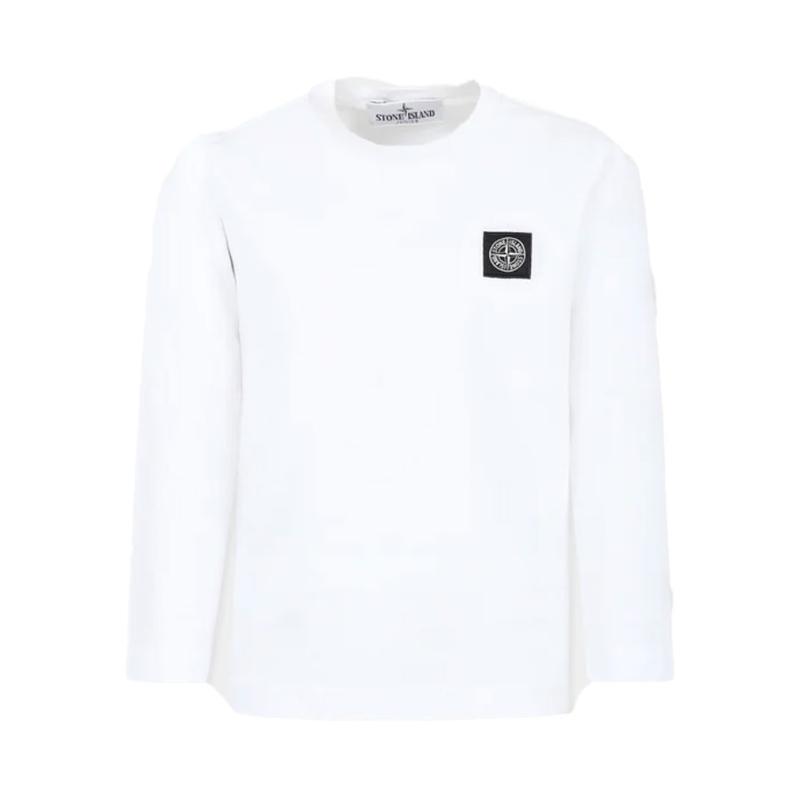 stone island junior - Tshirt manches longues blanc