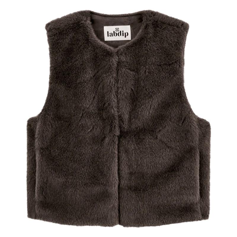 LABDIP - Veste mink Baci en fausse fourrure carbone 