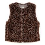 LABDIP - Veste mink Baci en fausse fourrure leopard carbone 