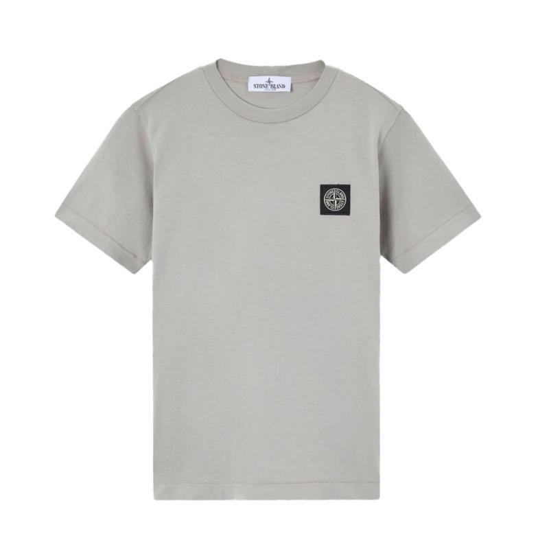 stone island junior - Tshirt logo patch gris 